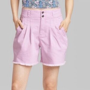 Wild Fable Jeans Distressed Frayed Pleated Lavender Shorts Plus Size 16 NWT